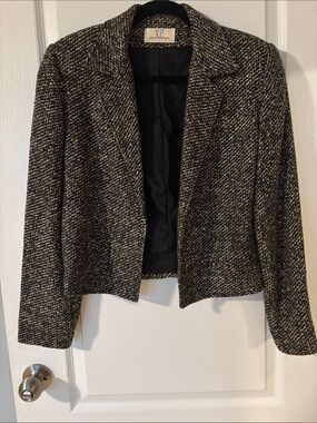 V.P. Collections Silk‑Blend Textured Blazer – Made in USA